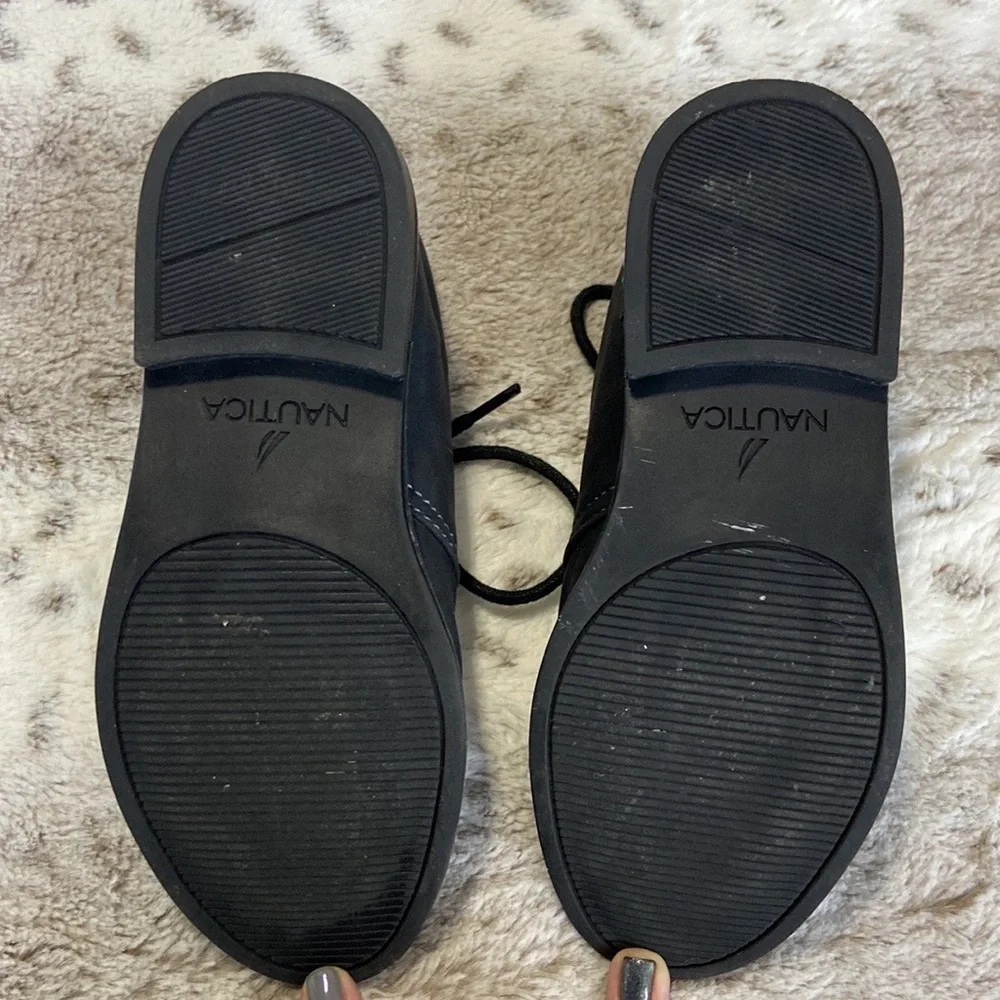 Nautica black dress shoes boys size 1 formal event holiday garden party preppy